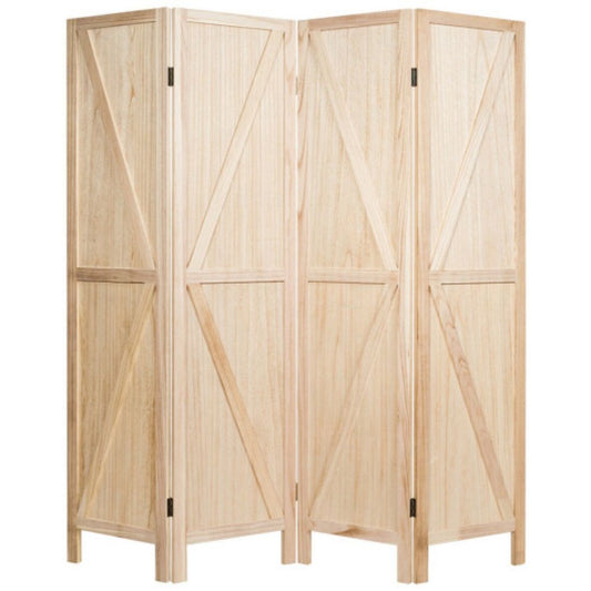 4 Panels Folding Wooden Room Divider