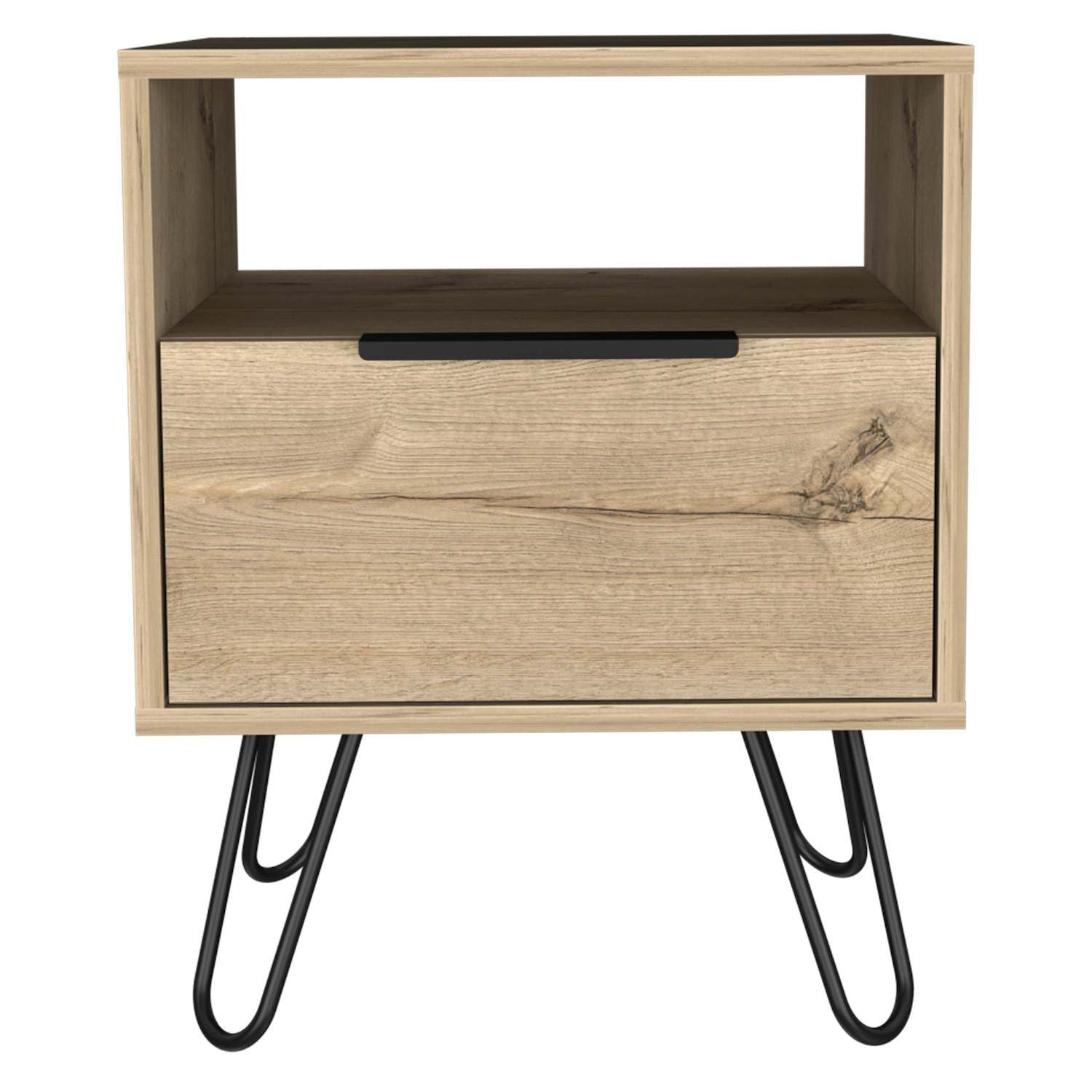 Vienna Nightstand, Shelves, Hairpin Legs