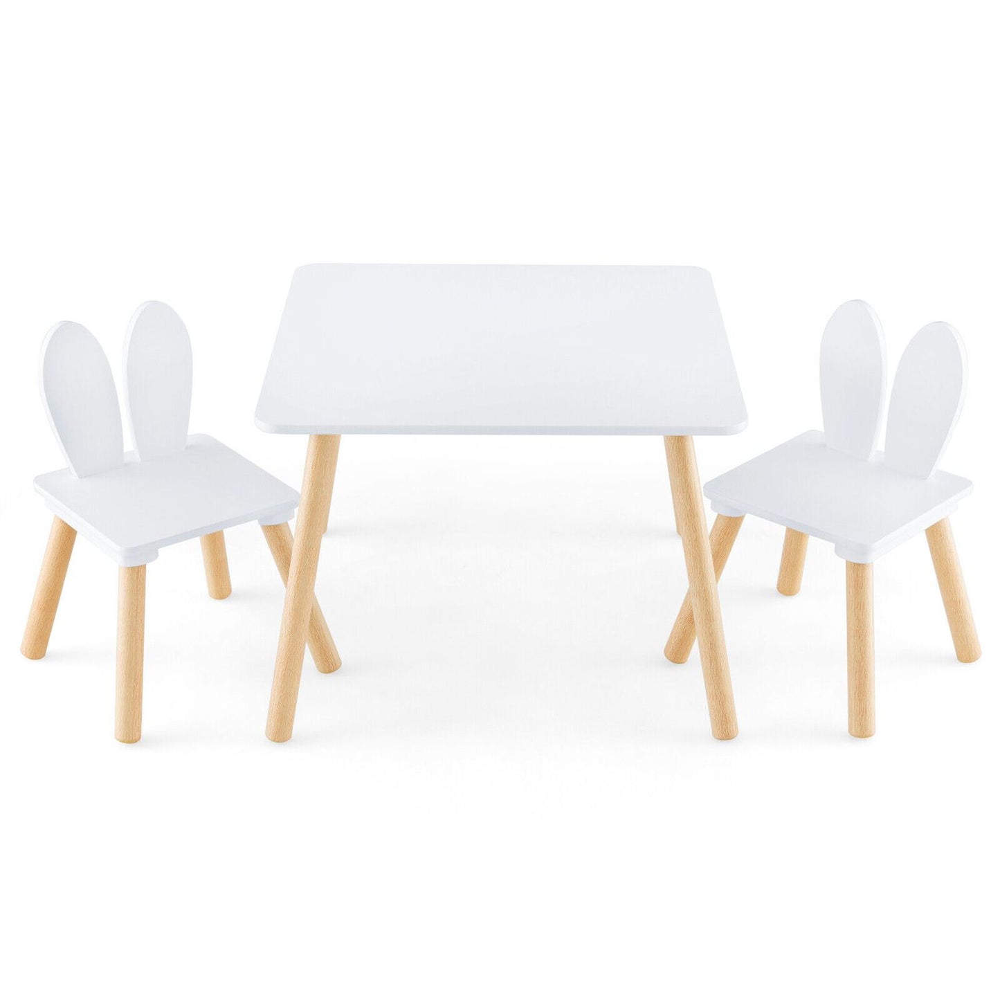 3 Pieces Kids Table And Chairs Set For Arts Crafts Snack Time