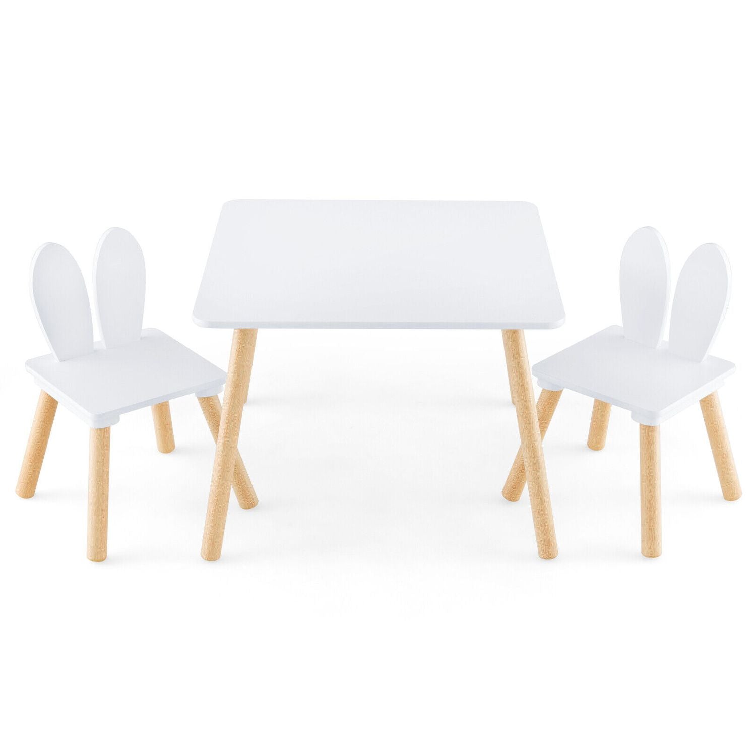 3 Pieces Kids Table And Chairs Set For Arts Crafts Snack Time