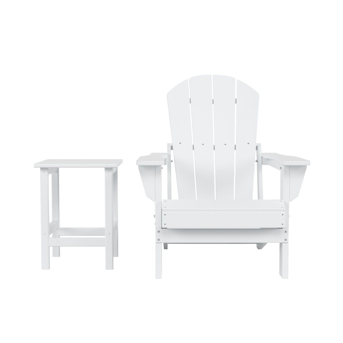 Westintrends 2-piece Outdoor Folding Poy Adirondack Chair With Side Table