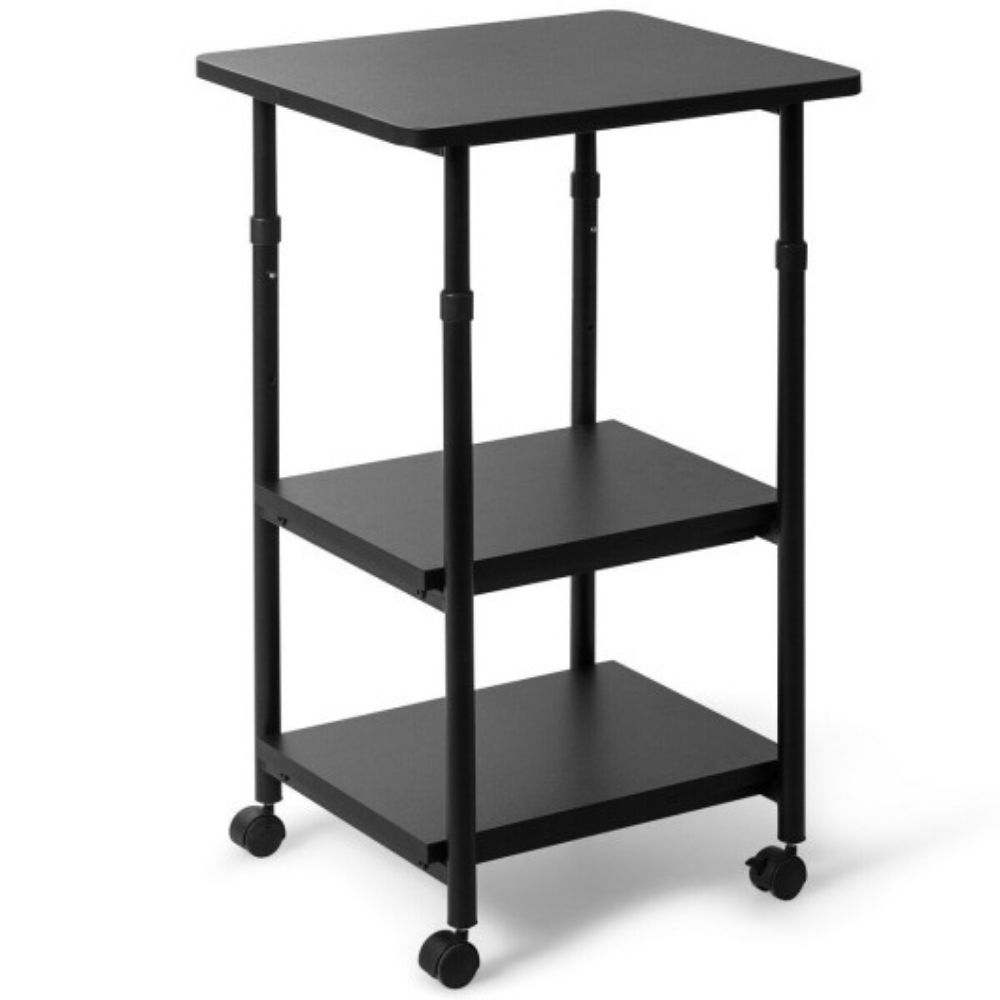 3-tier Adjustable Printer Stand with 360° Swivel Casters