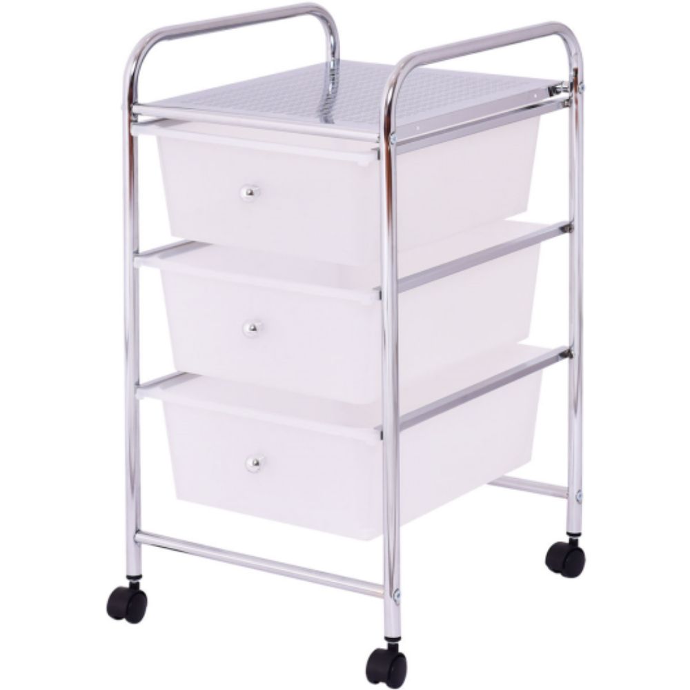 3-drawer Rolling Storage Cart With Plastic Drawers