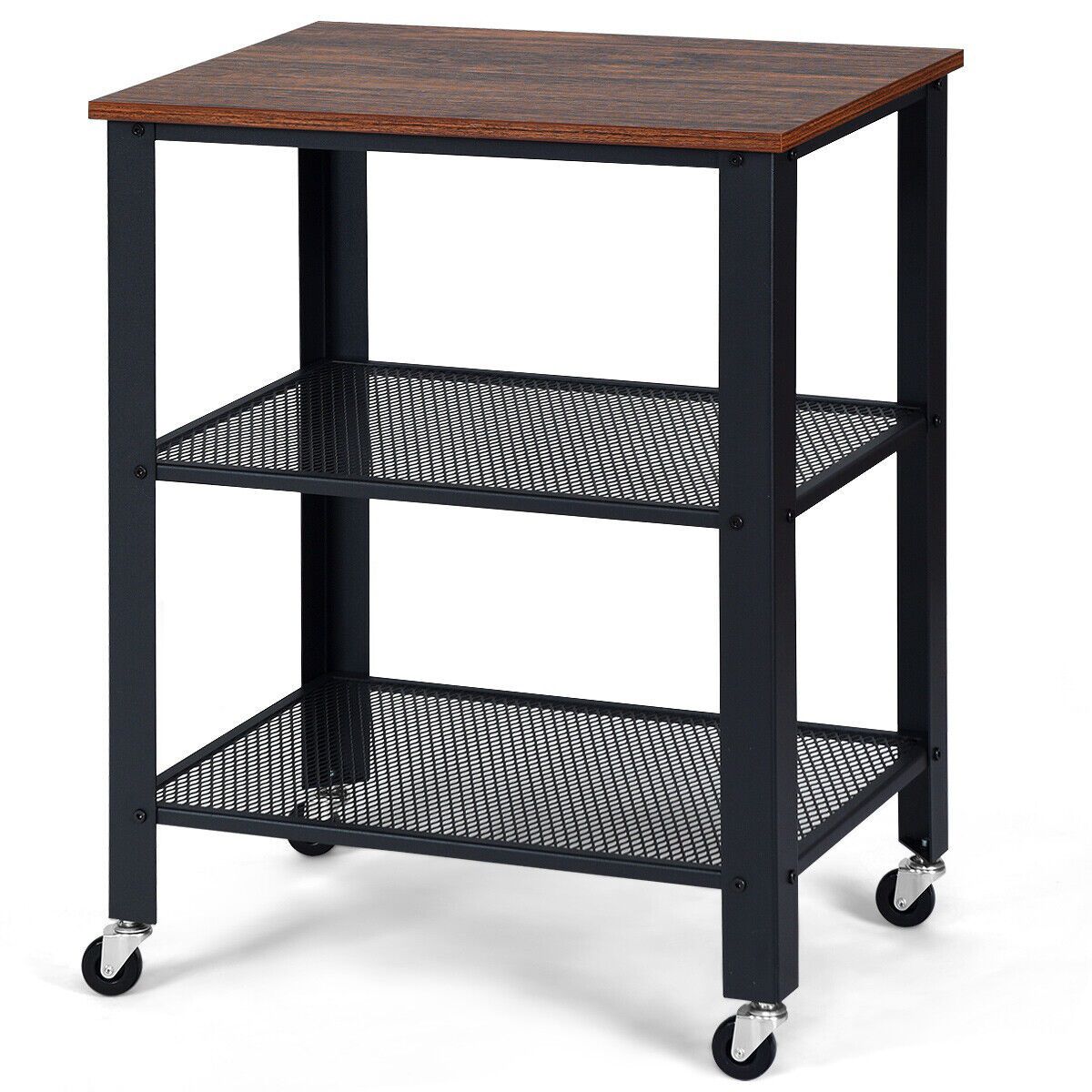 3-tier Kitchen Utility Industrial Cart With Storage