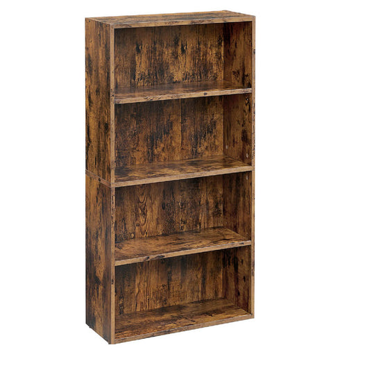 42.3in Bookshelf, Open Bookcase With Adjustable Storage Shelves, Floor Standing Unit - 42.3in