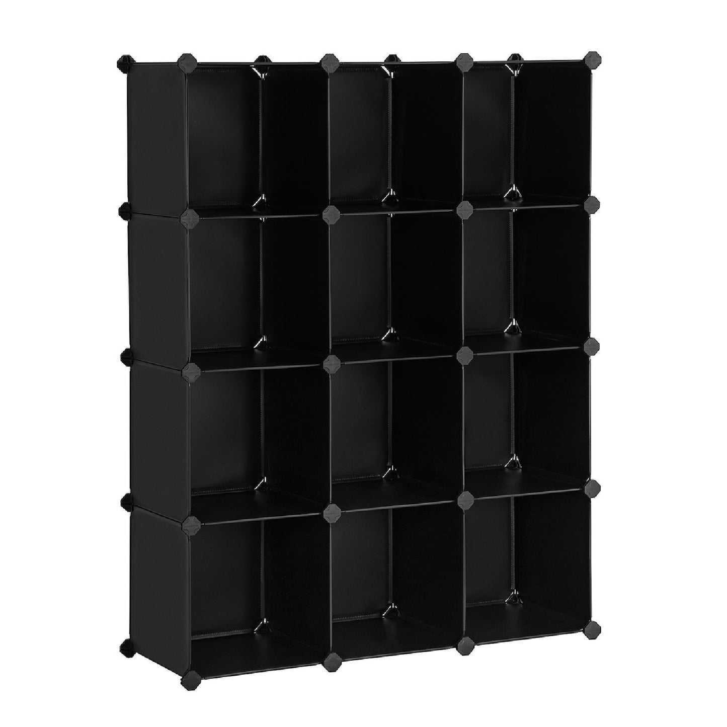 12-cube Storage Organizer, Interlocking Plastic Cubes With Divider Design