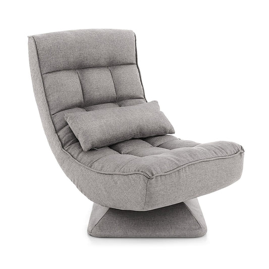 5-level Adjustable 360° Swivel Floor Chair With Massage Pillow