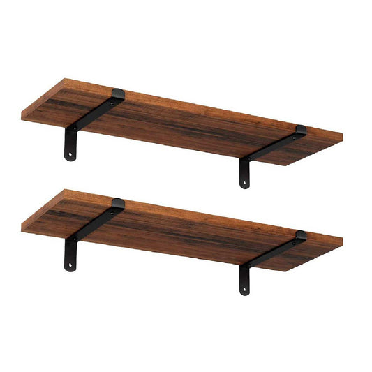 Wall Shelves, Floating Shelves Set of 2, Decorative Shelves, Retro Style, Brown