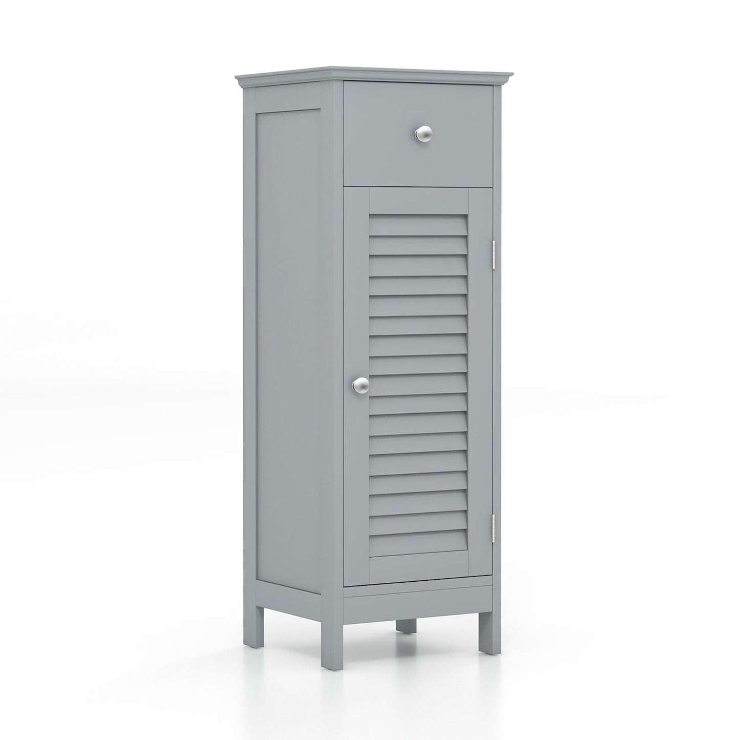 Woodern Bathroom Floor Storage Cabinet With Drawer And Shutter Door