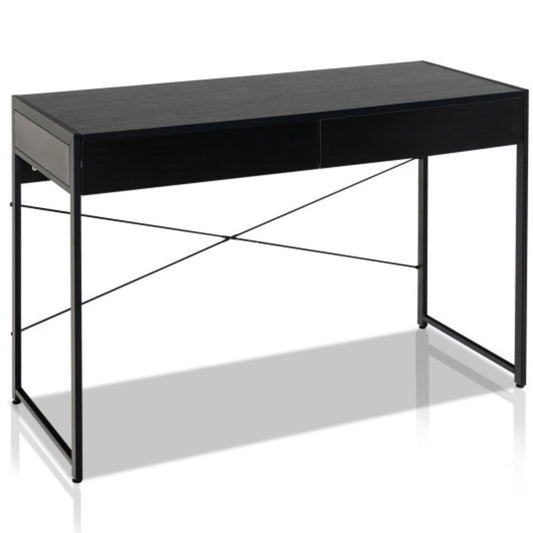 2-drawer Home Office Desk With Steel Frame