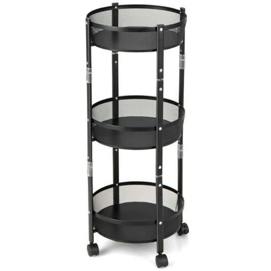 3-tier Rotating 1-second Folding Storage Rack Metal