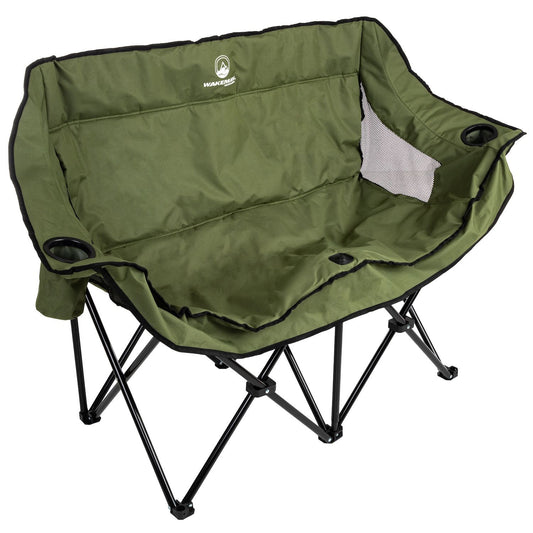 Wakeman Outdoors 2-Person Foldable Portable Padded Couch Camping Chair