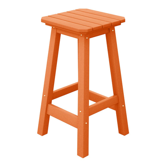 Westintrends 24 Hdpe Outdoor/patio Backless Square Counter Stool