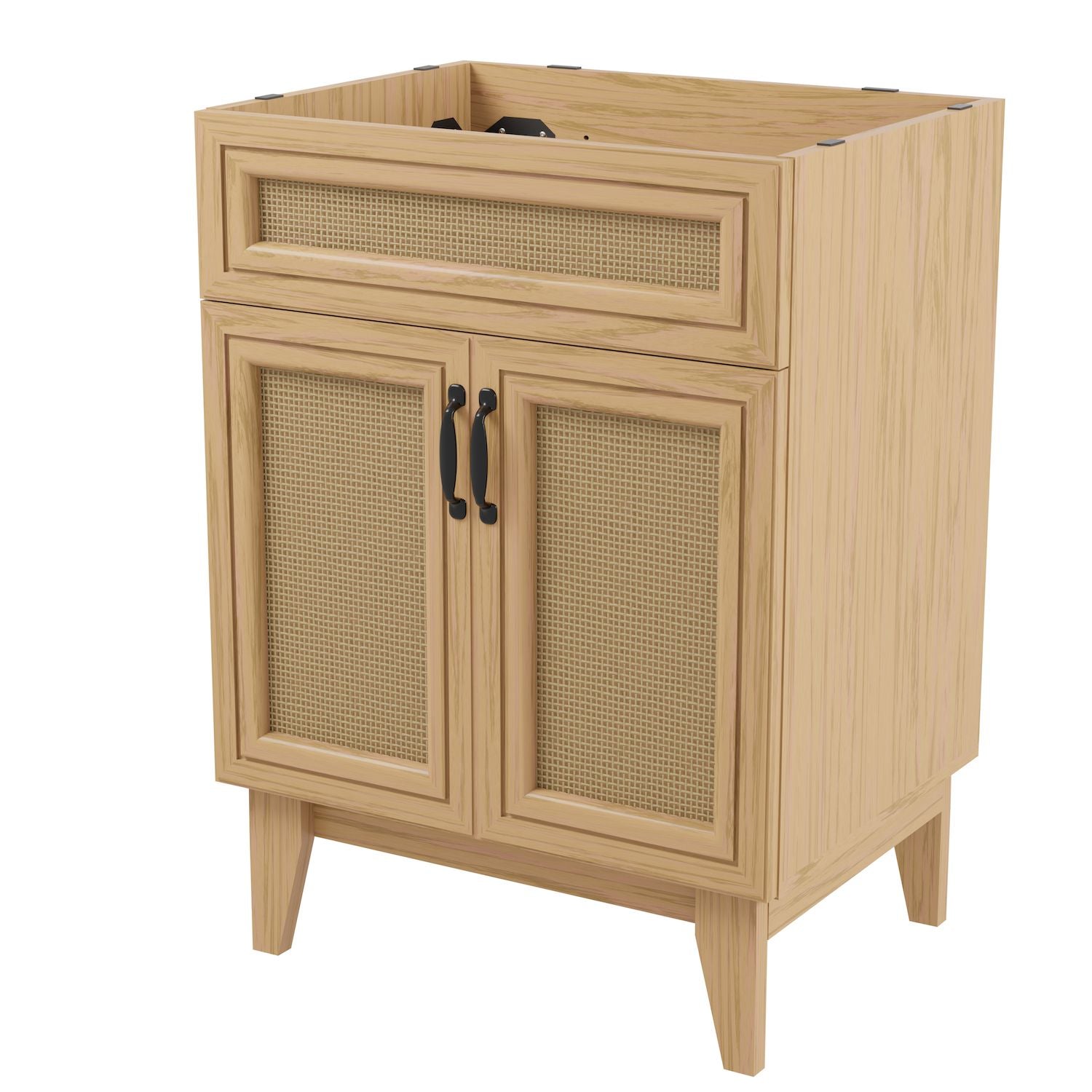 24w X 18d X 33h Rattan 2-shelf Bath Vanity Cabinet Only (sink Basin Not Included)