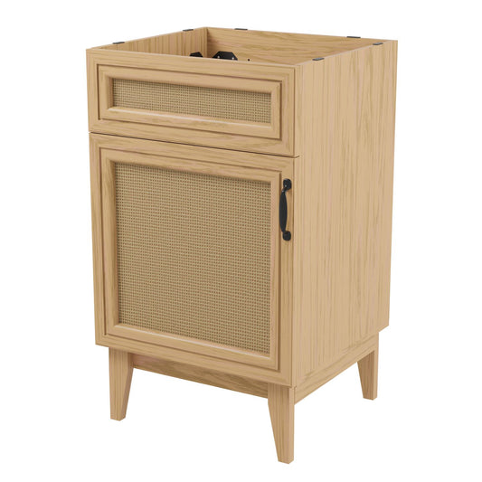 20w X 18d X 33h Rattan 2-shelf Bath Vanity Cabinet Only (sink Basin Not Included)