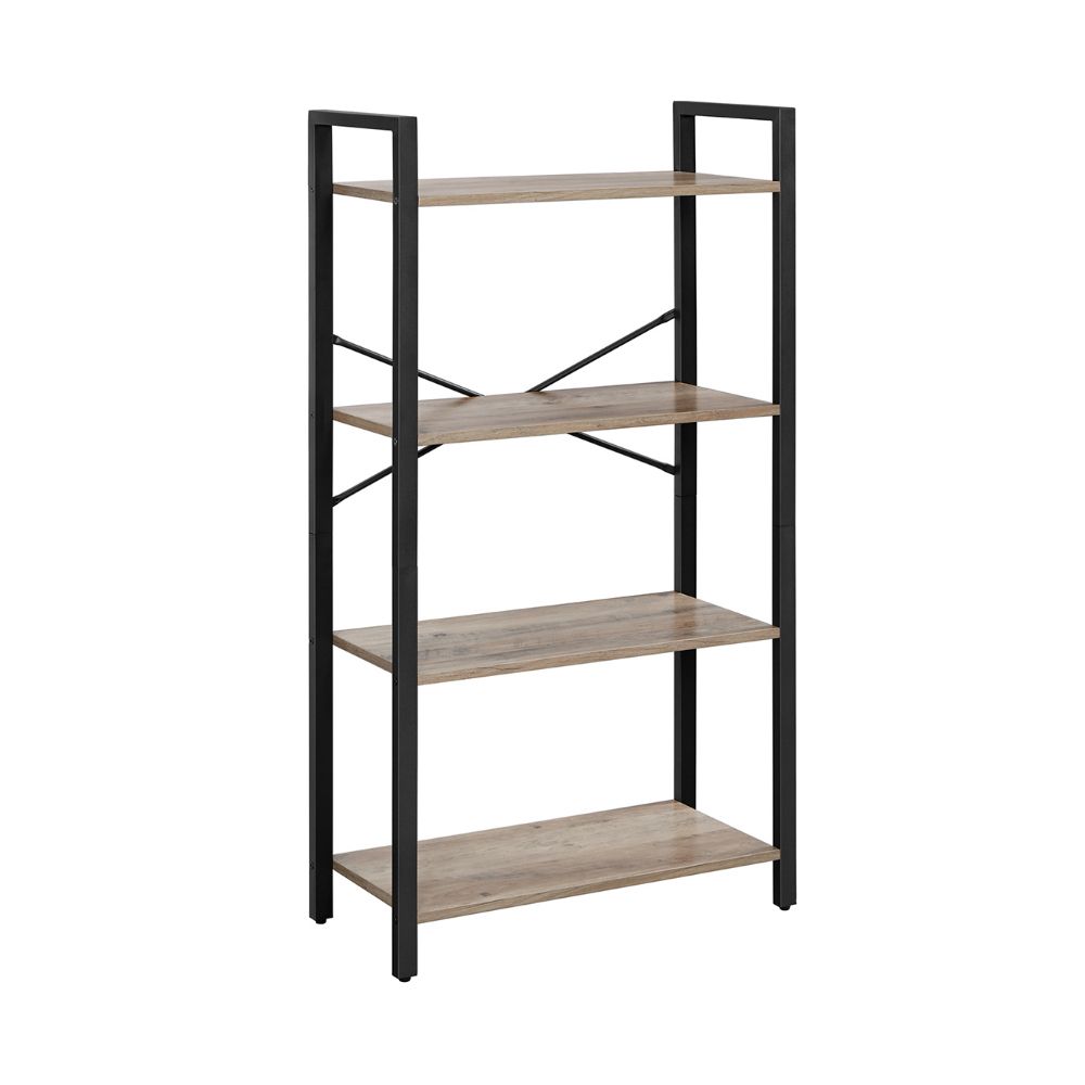 4-tier Bookcase With Steel Frame