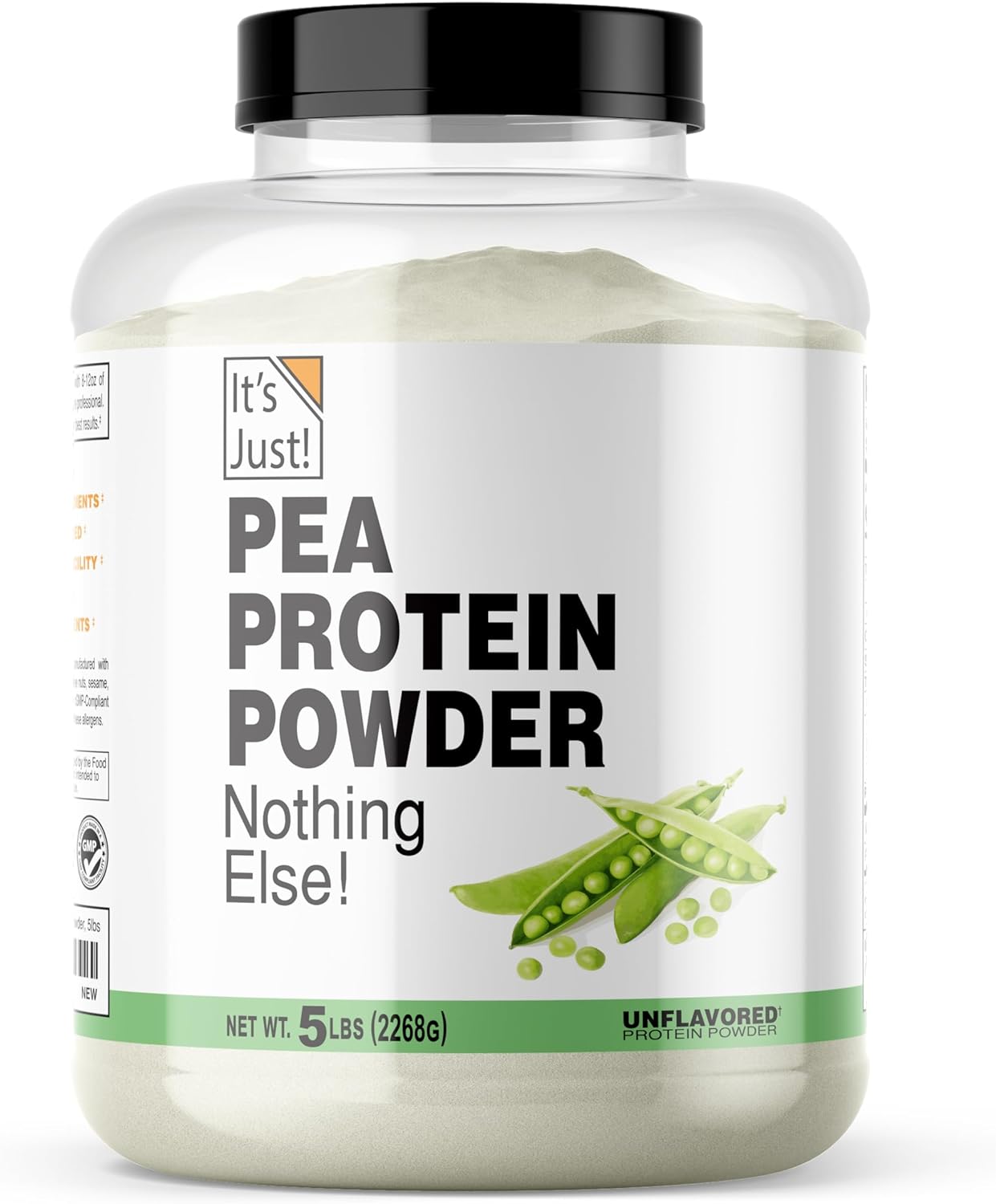 It's Just! Pea Protein Isolate, Plant Based, Gluten Free, Vegan, Keto Friendly, Product of Canada, Packaged in USA (Unflavored, 5 Pound)