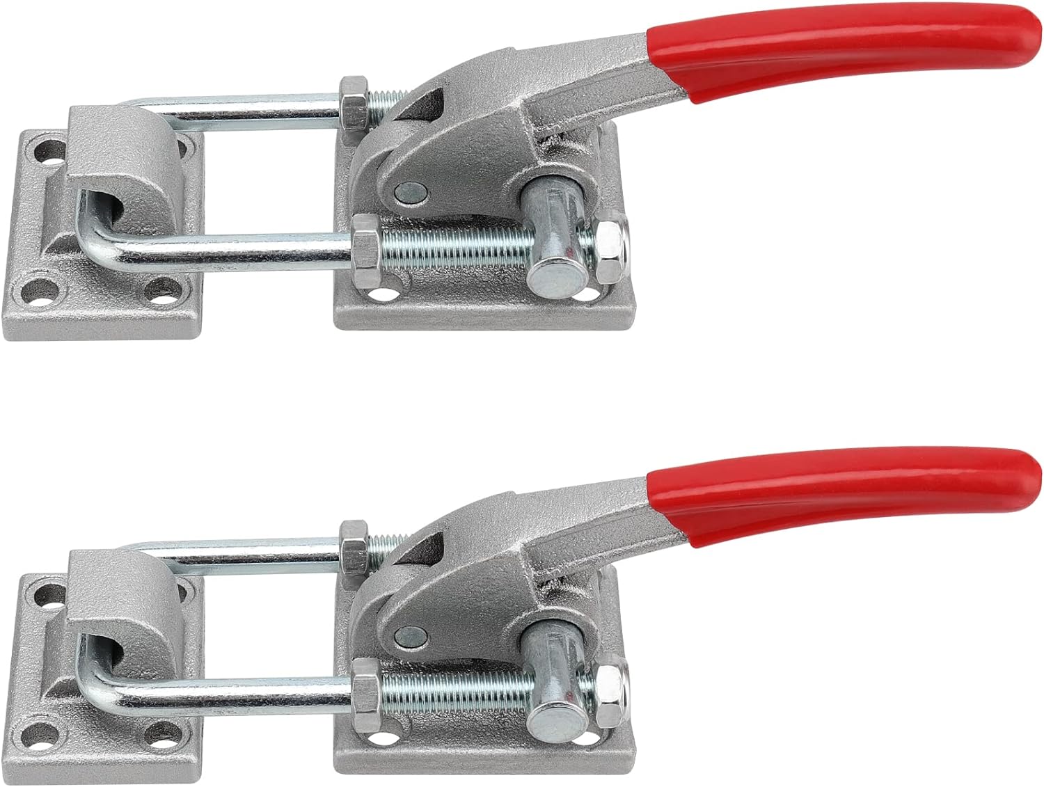 2 Pack U-Hook Latch Clamp, Heavy Duty Adjustable Toggle Clamp, Alloy Steel Pull Action Clamp CH-40380 Latch Type U-Bolt Clamp with Rubberized Lever, 7716Lbs Capacity