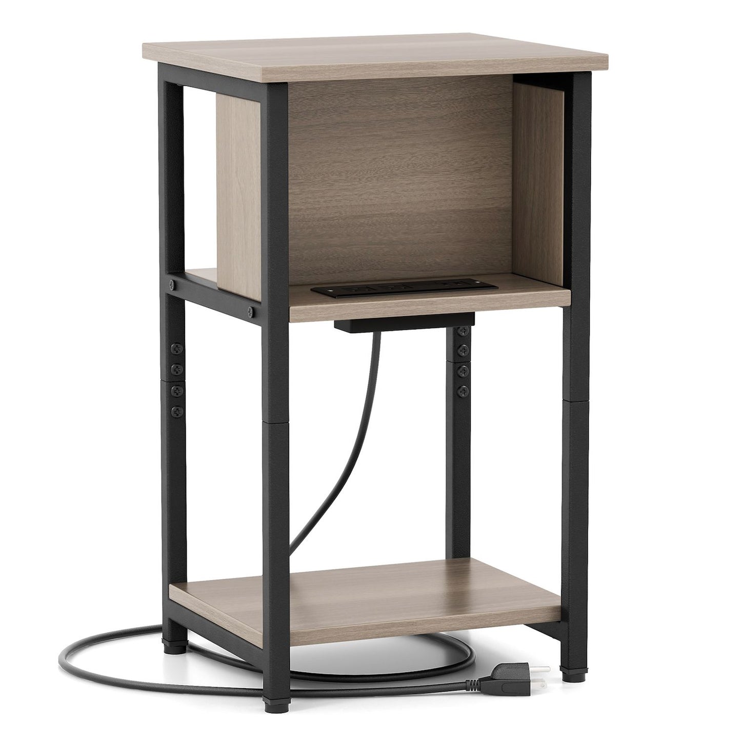 3-tier End Table With Usb Ports  Power Outlets-1 Piece