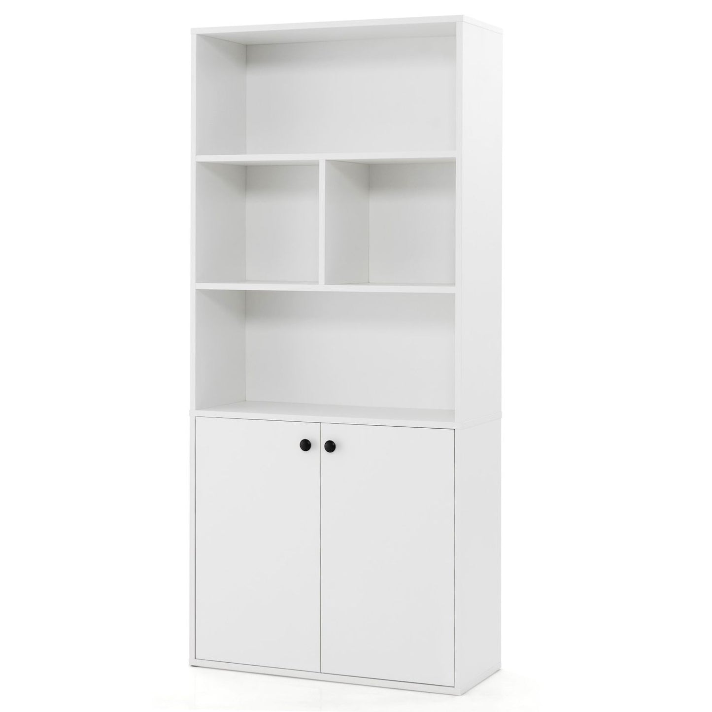 5-Tier Freestanding Bookcase With Open Cubes And Adjustable Shelf-White