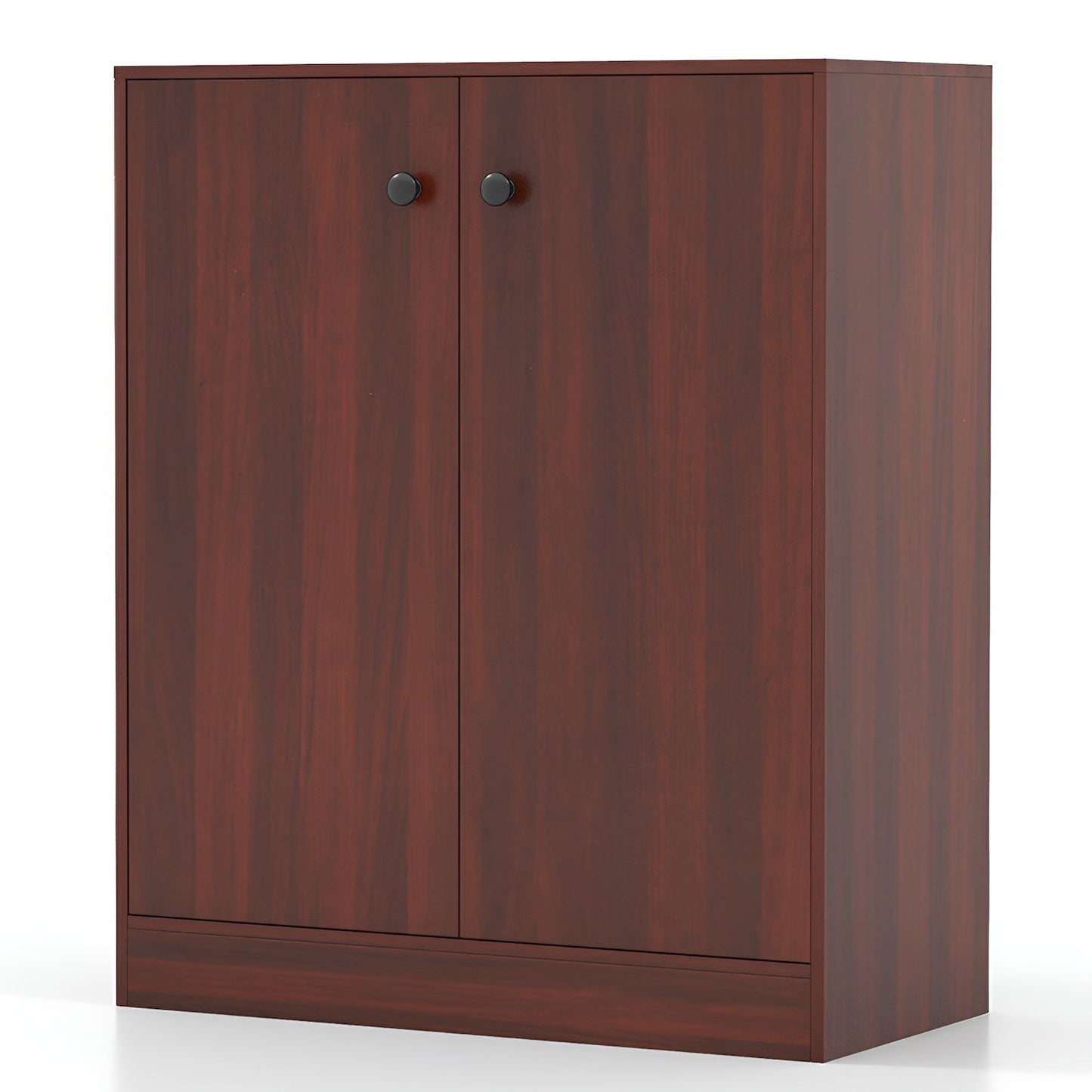 2-door Modern Floor Storage Cabinet With 3-tier Shelf