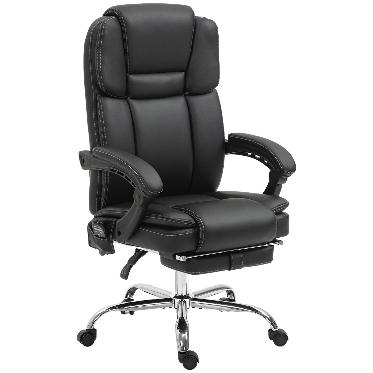 Vinsetto Vibration Massage Office Chair With Heat, Pu Leather, Black