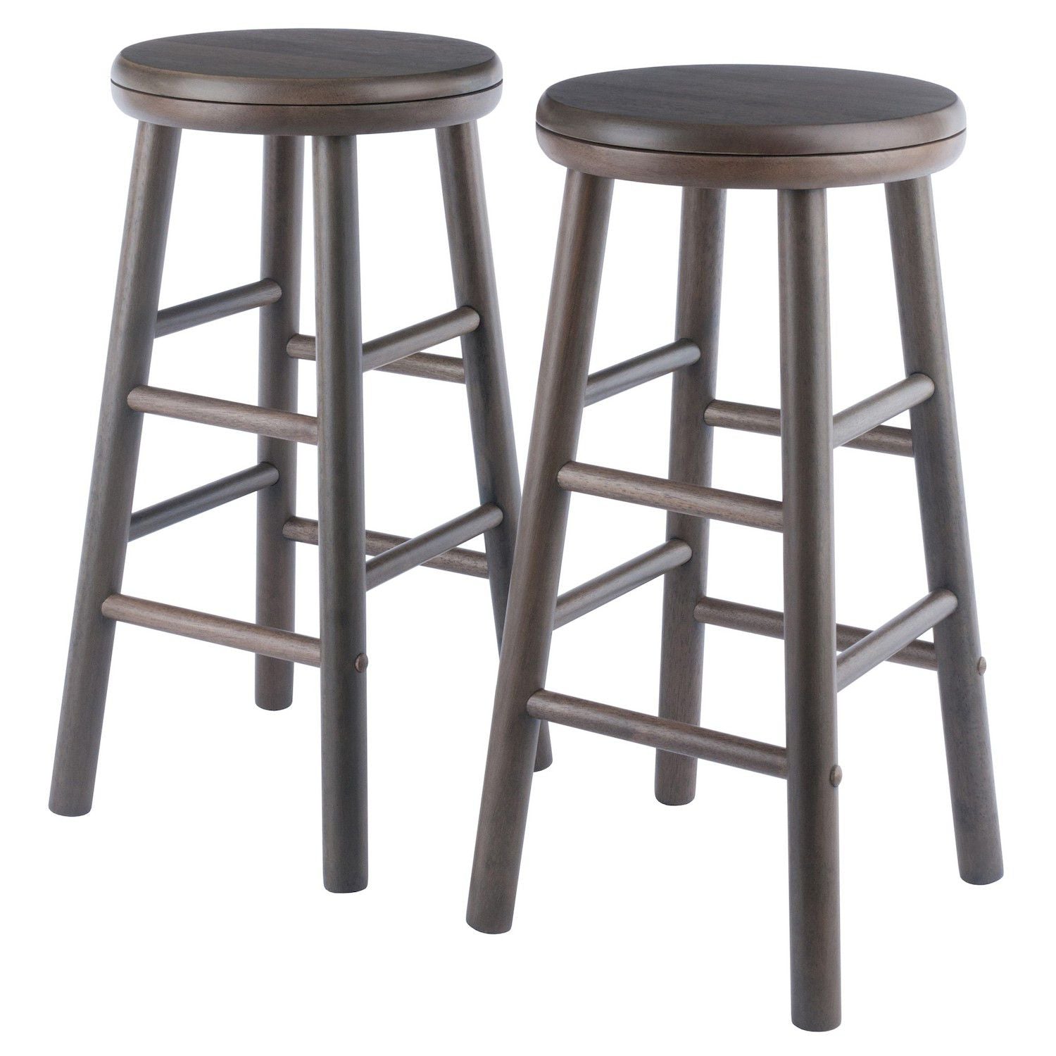 2-pc Swivel Seat Counter Stool Set, Oyster Gray