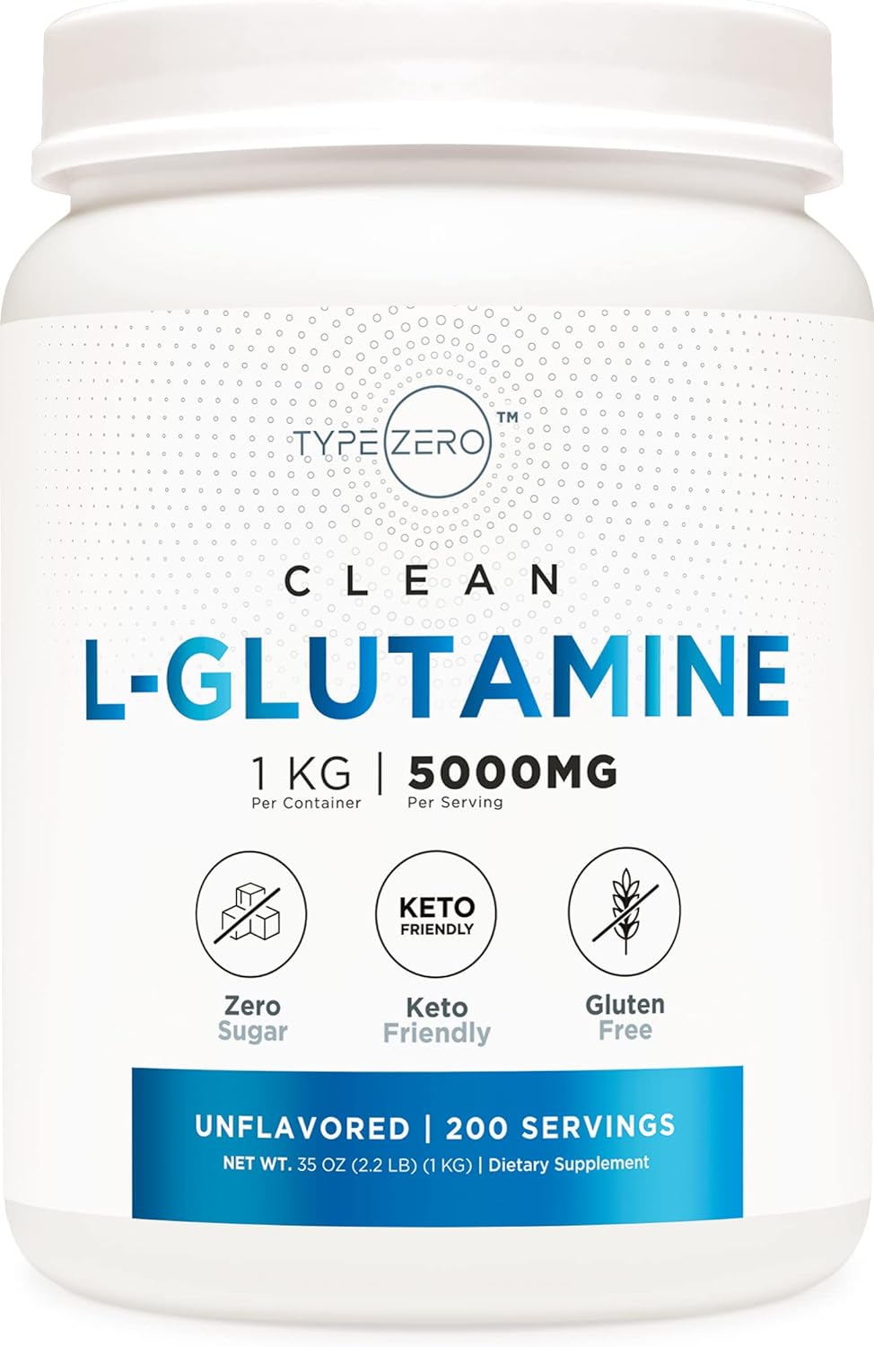 5X Strength L Glutamine Powder (5000mg | 1KG) 6-Month Supply Pure L-Glutamine Supplement for Leaky Gut Health, Gastrointestinal Lining Support & Recovery for Women\/Men - Vegan, Gluten Free, No Fillers