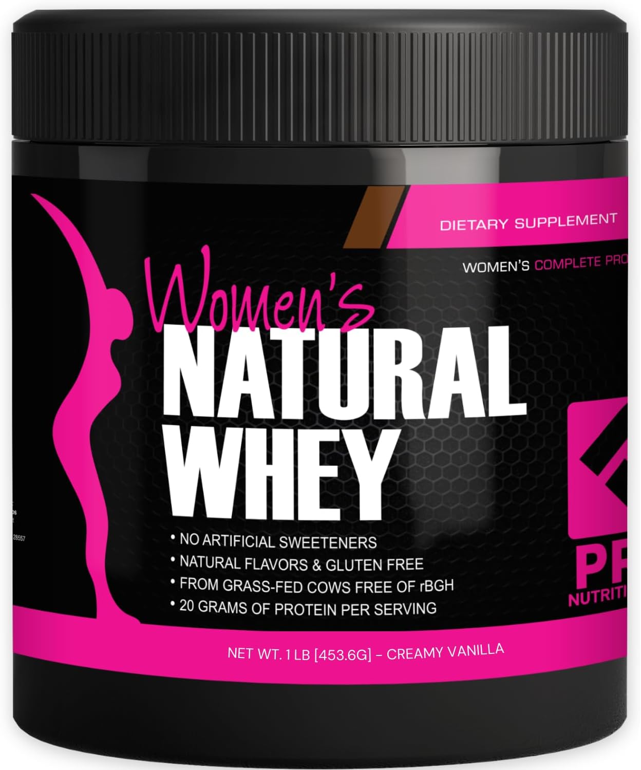 PRO NUTRITION LABS Whey Protein Vanilla Powder for Women - Supports Lean Muscle Mass - Low Carb - Gluten Free - Grass Fed and rBGH Hormone Free Vanilla Whey (Creamy Vanilla, 1 lb)