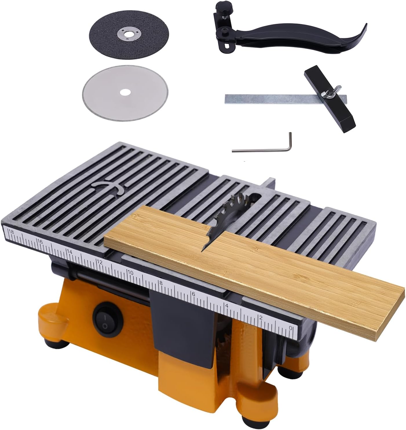 Mini Portable Table Saw, 4" Miter Table Saw Bench Electric Cutting Machine Multifunctional Desktop Saws with 3 Blades for DIY Handmade Wooden Model Crafts, Metal, Ceramic Tile, Glass