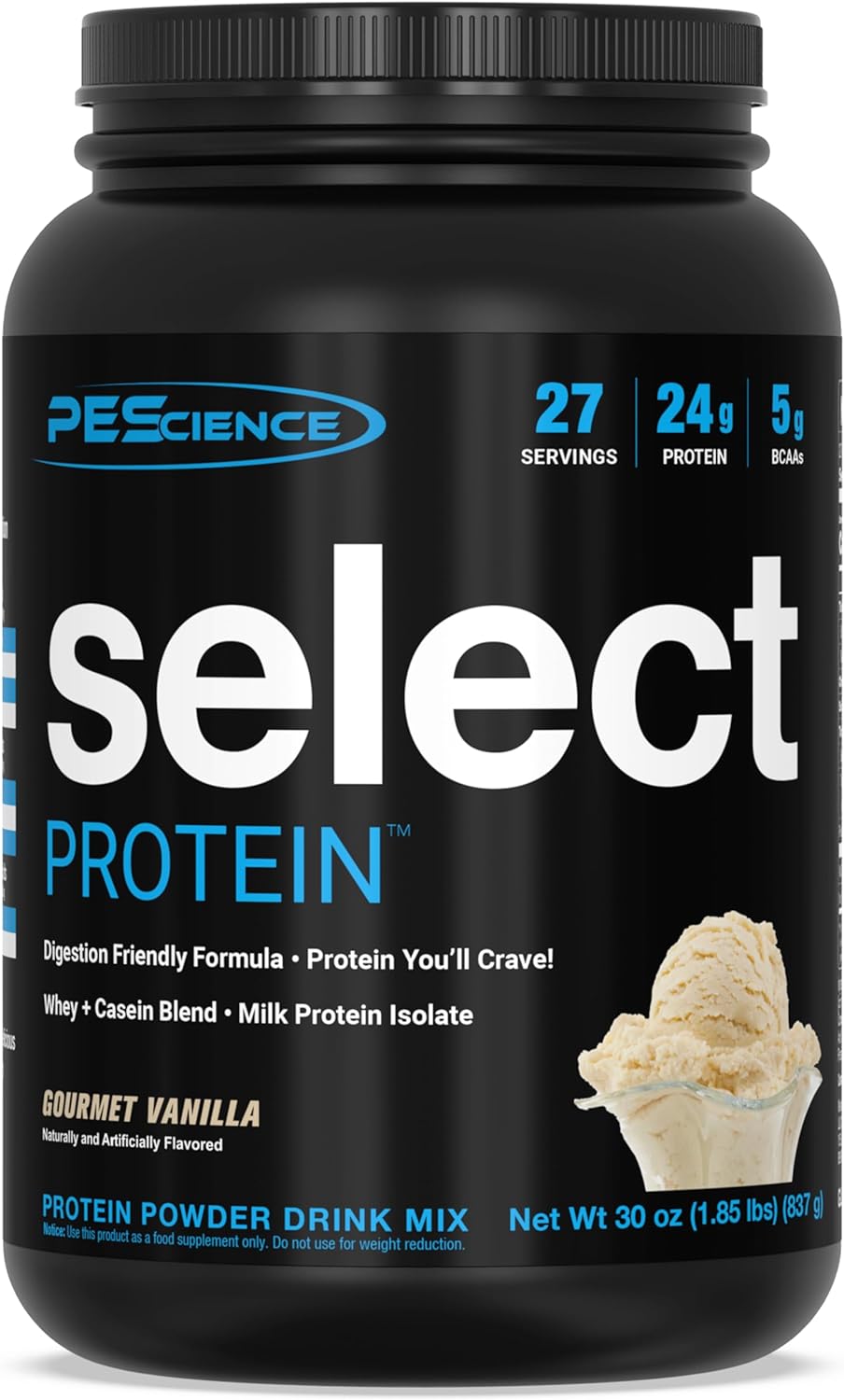 PEScience Select Low Carb Protein Powder, Gourmet Vanilla, 27 Serving, Keto Friendly and Gluten Free