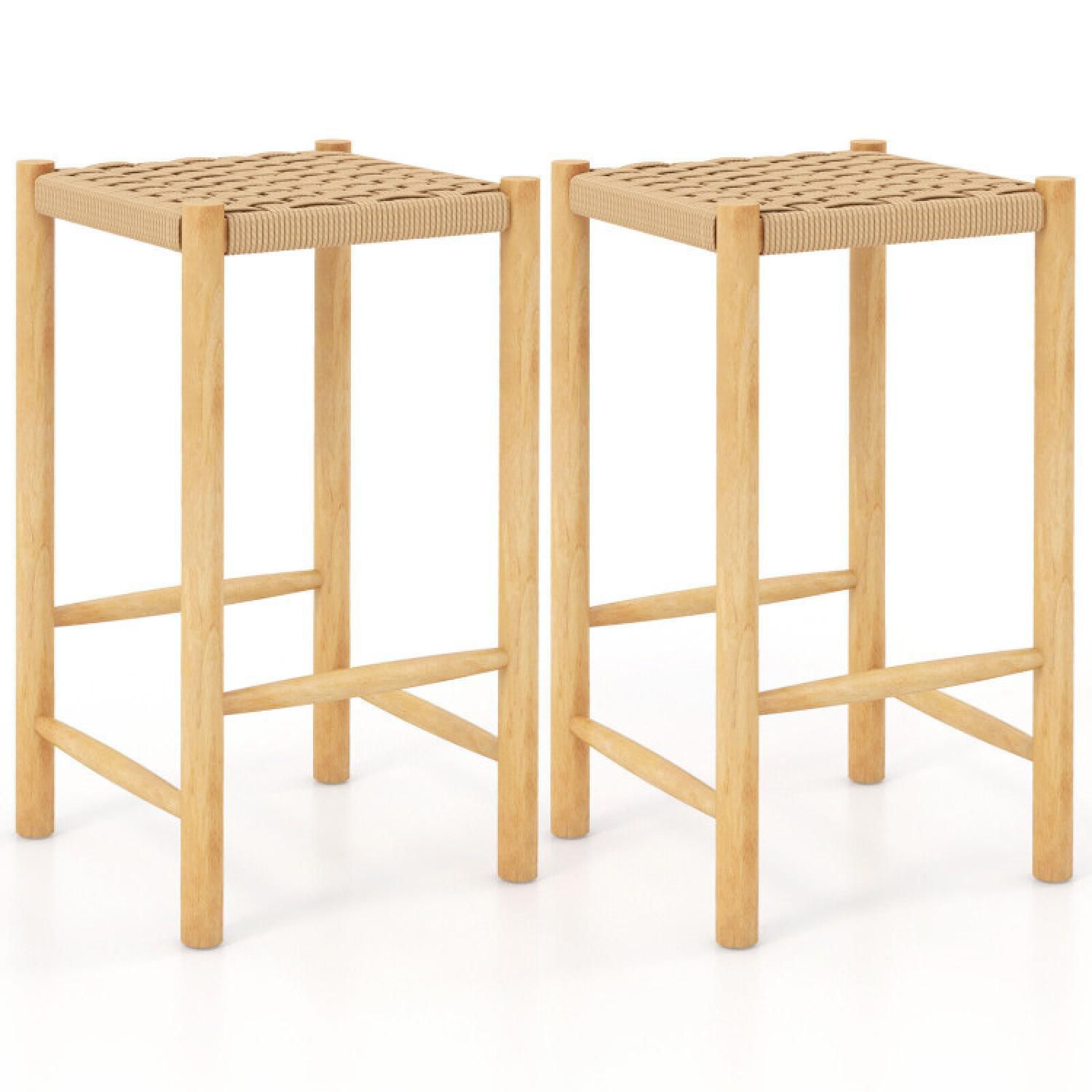 26 Inch Dining Bar Stool Set Of 2-natural