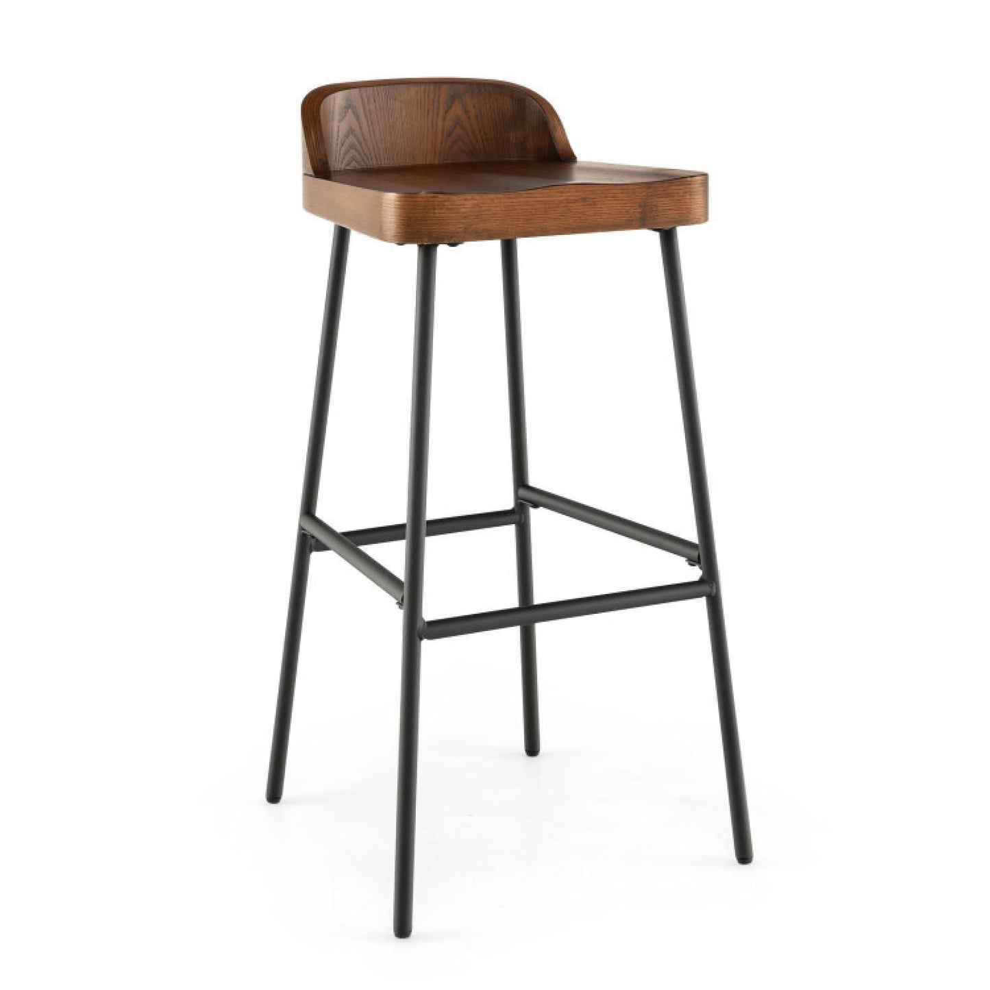 29 Inch Industrial Bar Stools With Low Back And Footrests-1 Piece