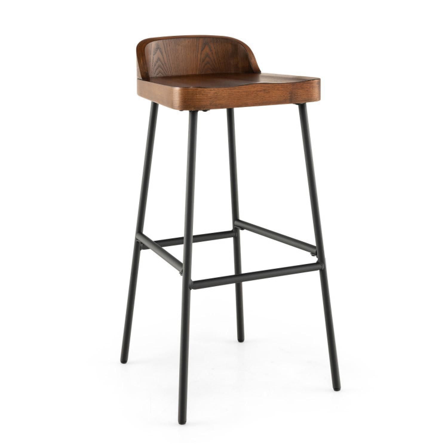 29 Inch Industrial Bar Stools With Low Back And Footrests-1 Piece