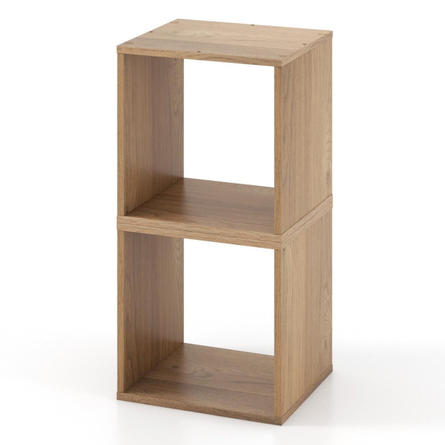 2 Cubes Stackable Bookcase For Living Room And Study-natural