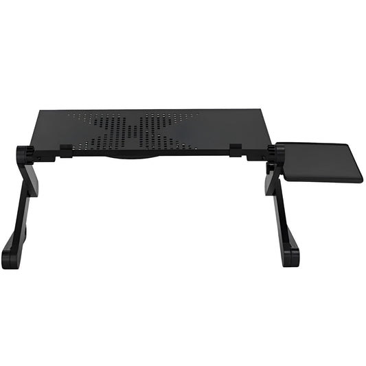 360-degree Rotation Multifunctional Portable Folding Table With Fan  Mouse Black