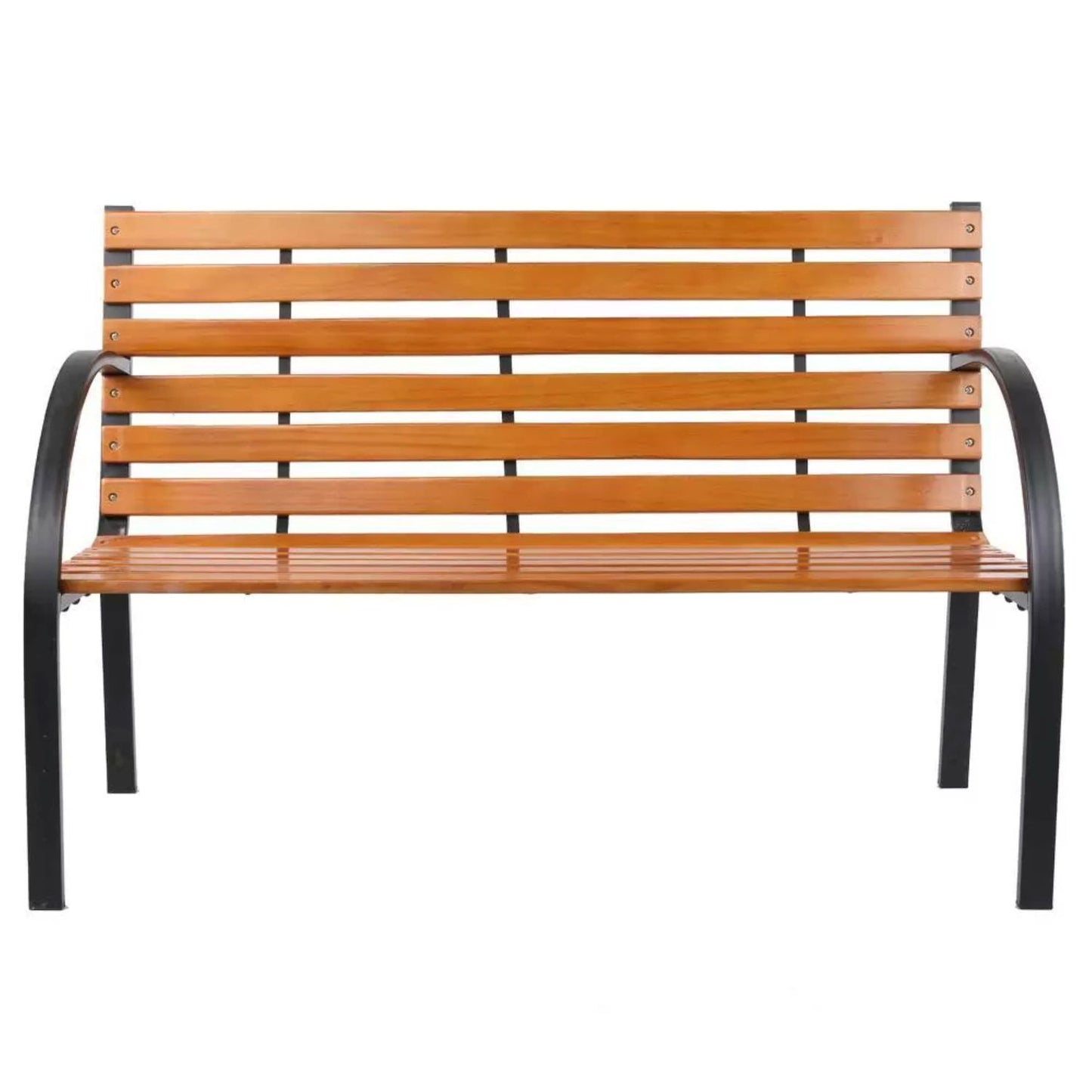 48 Hardwood Slotted Steel Garden Bench Seat