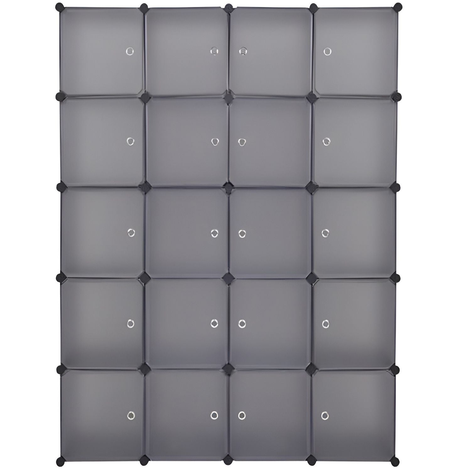 20-Cube Modular Plastic Storage Organizer for Clothing, Books, and Accessories