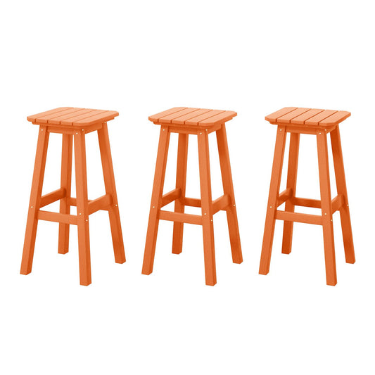 Westintrends 29 Hdpe Outdoor/patio Square Backless Bar Stool (set Of 3)