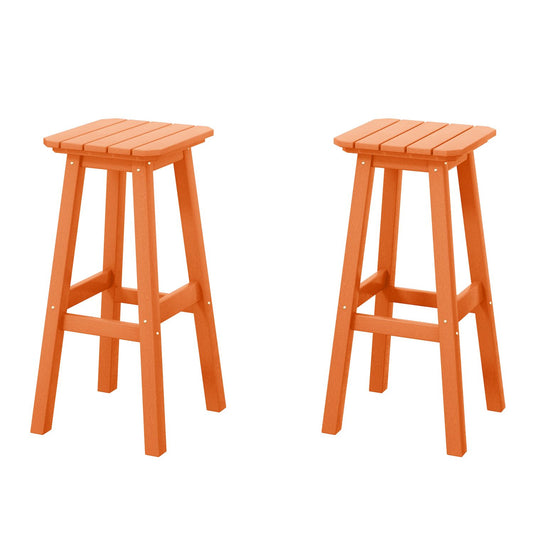 Westintrends 29 Hdpe Outdoor/patio Square Backless Bar Stool (set Of 2)