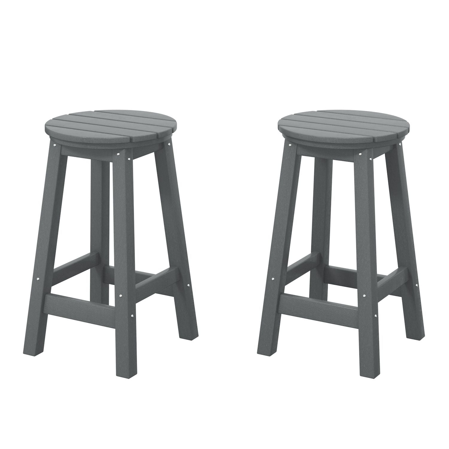 Westintrends 24 Hdpe Outdoor/patio Round Counter Stool (set Of 2)