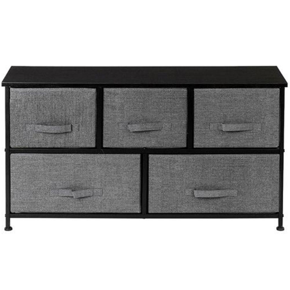 5-Drawer Fabric Dresser Chest with Top Surface  Lightweight and Foldable Storage