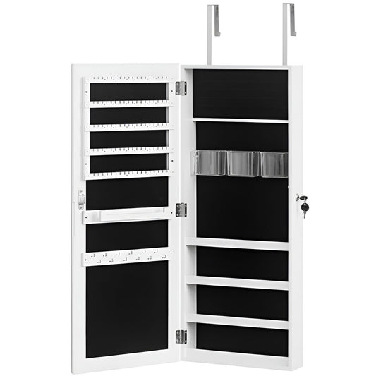 Whole Surface PVC Film Wall Hanging Door With Lock Jewelry Cabinet Fitting Mirror Cabinet