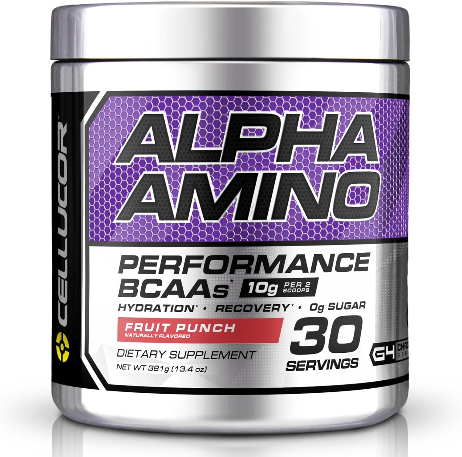 Cellucor Alpha Amino EAA & BCAA Powder | Branched Chain Essential Amino Acids + Electrolytes | Fruit Punch | 30 Servings