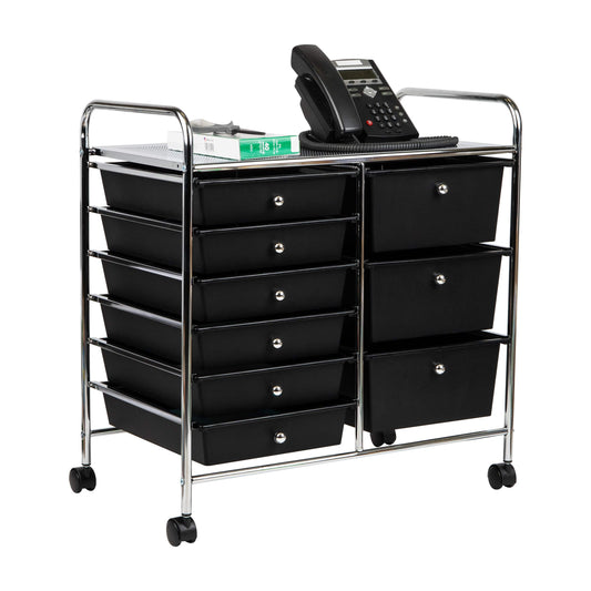 Rolling Cart with Drawers, Utility Cart, Craft Storage, Kitchen, Metal, 24.25"L x 15.25"W x26.25"H