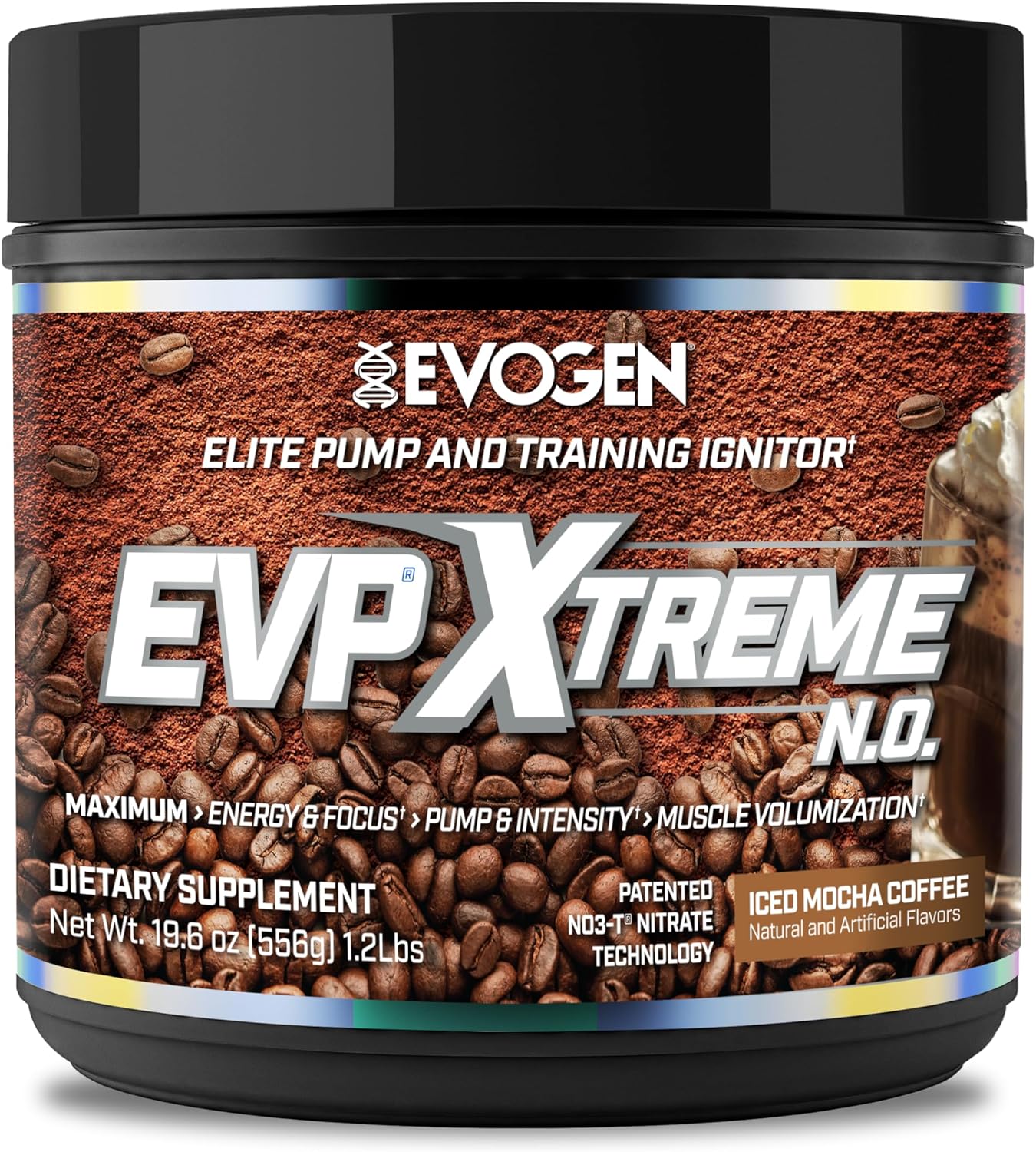 Evogen EVP Xtreme NO | Arginine Nitrate, Beta-Alanine, Citrulline Pre-Workout, Nitric Oxide, Muscle Pump | 40 Servings (Iced Mocha Coffee)