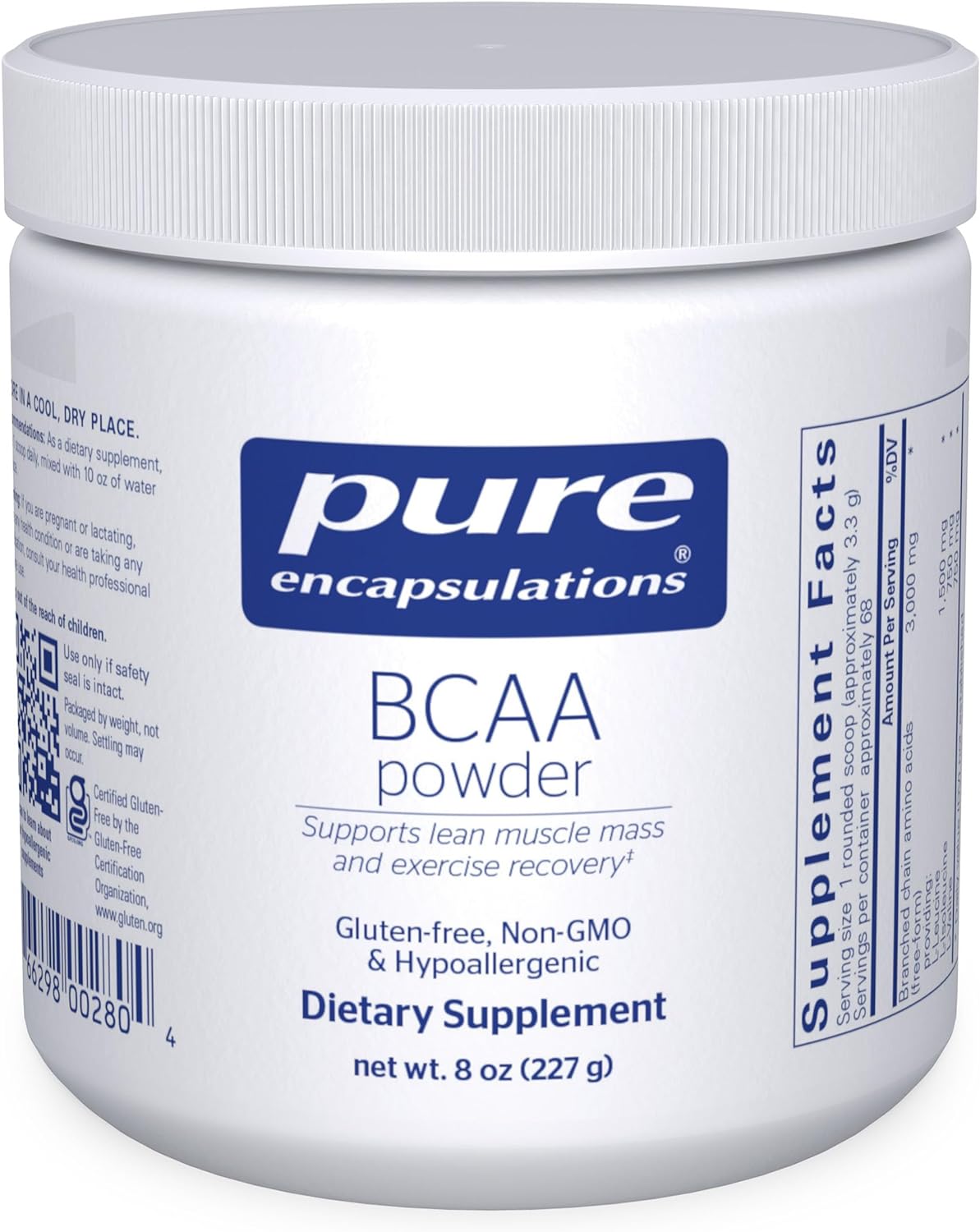 Pure Encapsulations BCAA Powder | Hypoallergenic Supplement to Support Muscle Function During Exercise | 8 Ounces