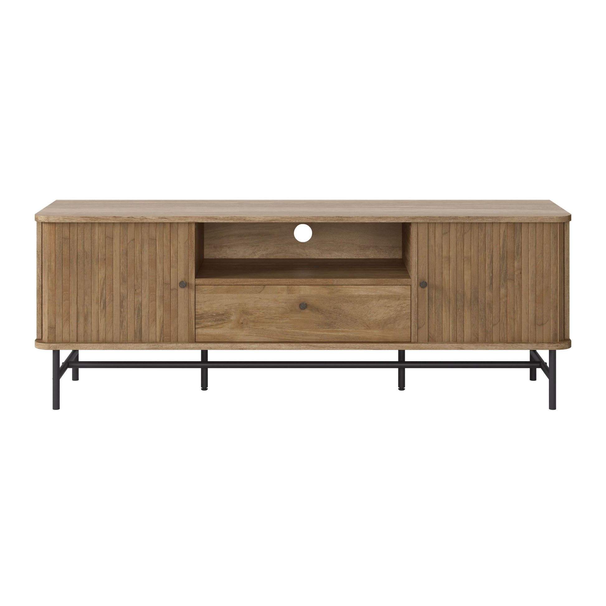 CorLiving - Hikari Collection Media Console TV Stand with Cabinets for Most TV's up to 75"