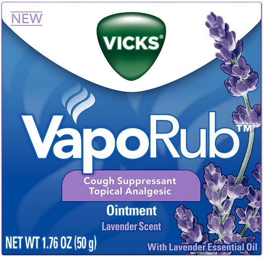 Vicks Vaporub Cough Suppressant Ointment, Lavender, 50 g (Pack of 4)