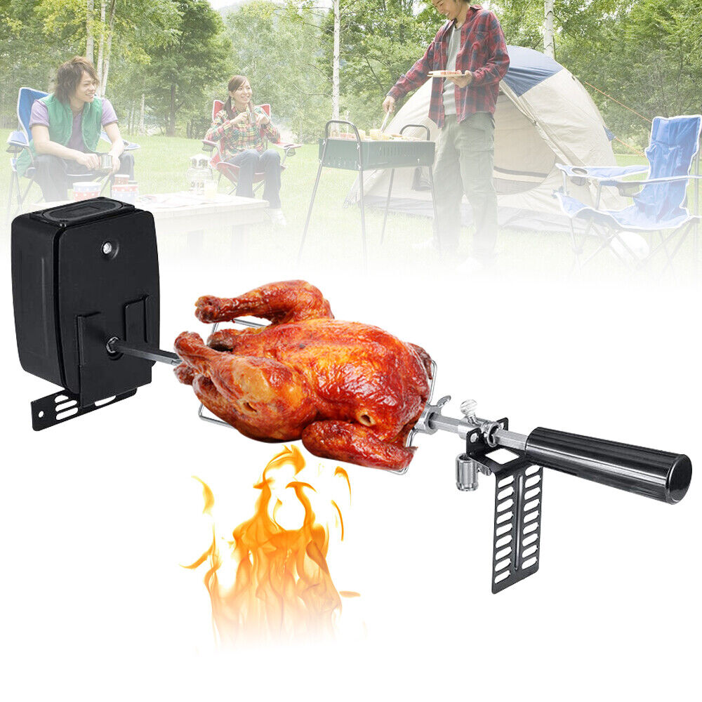 Miumaeov Electric BBQ Rotisserie Grill Kit with Motor 41.73" Stainless Steel Automatic Rotisserie Set Tools for Party & Camping & Outdoor Barbecue